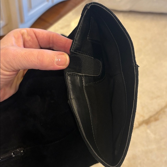 Sam Edelman knee high suede boots with chunky angled unique heel size 8 - Picture 10 of 15